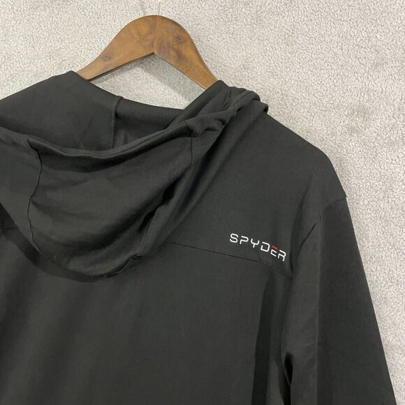 NEW Spyder Active Mens Black Full-Zip Hoodie With Logo Medium H1106 - Picture 4 of 8